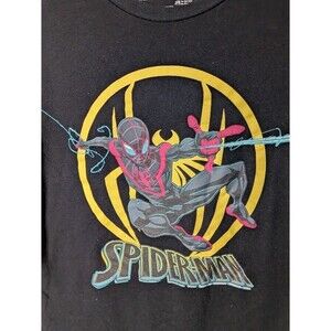 Marvel Miles Morales Spider-Man Graphic T-Shirt Black Youth XL 14/16 Spider-Vers
